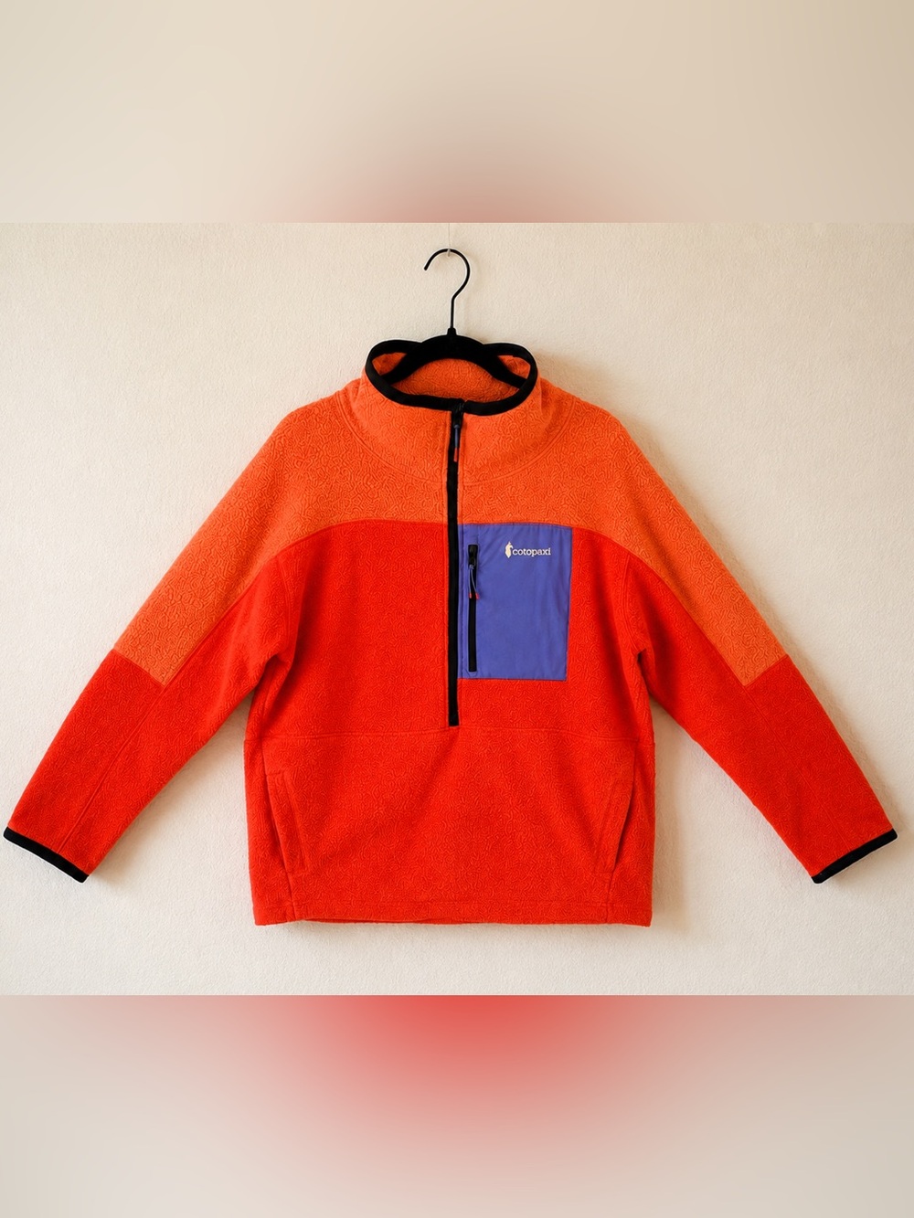 Cotopaxi Abrazo Half Zip Fleece Men’s XL Orange Colorblock Gorpcore